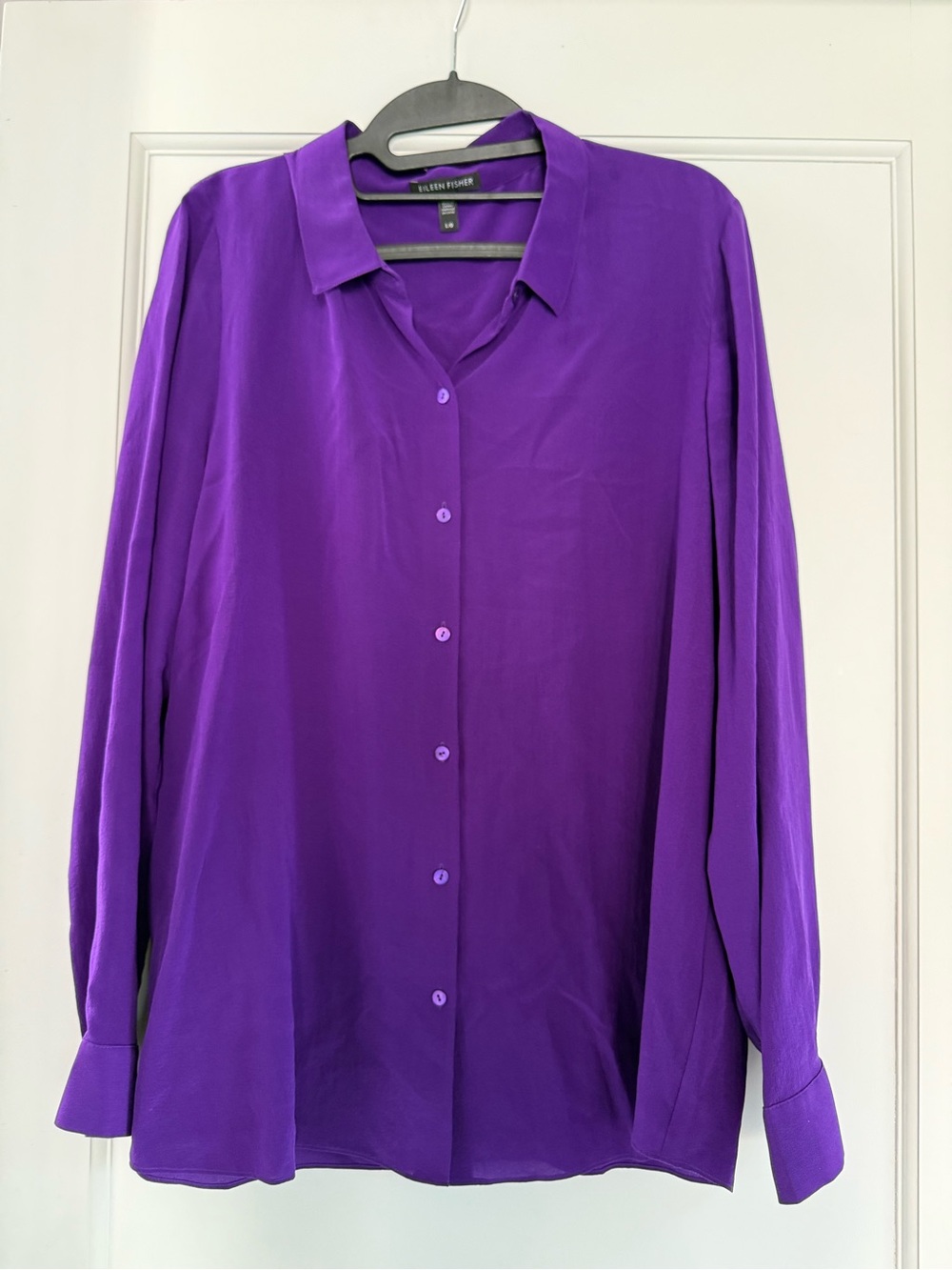 Eileen Fisher Vibrant Purple Silk-Like Blouse